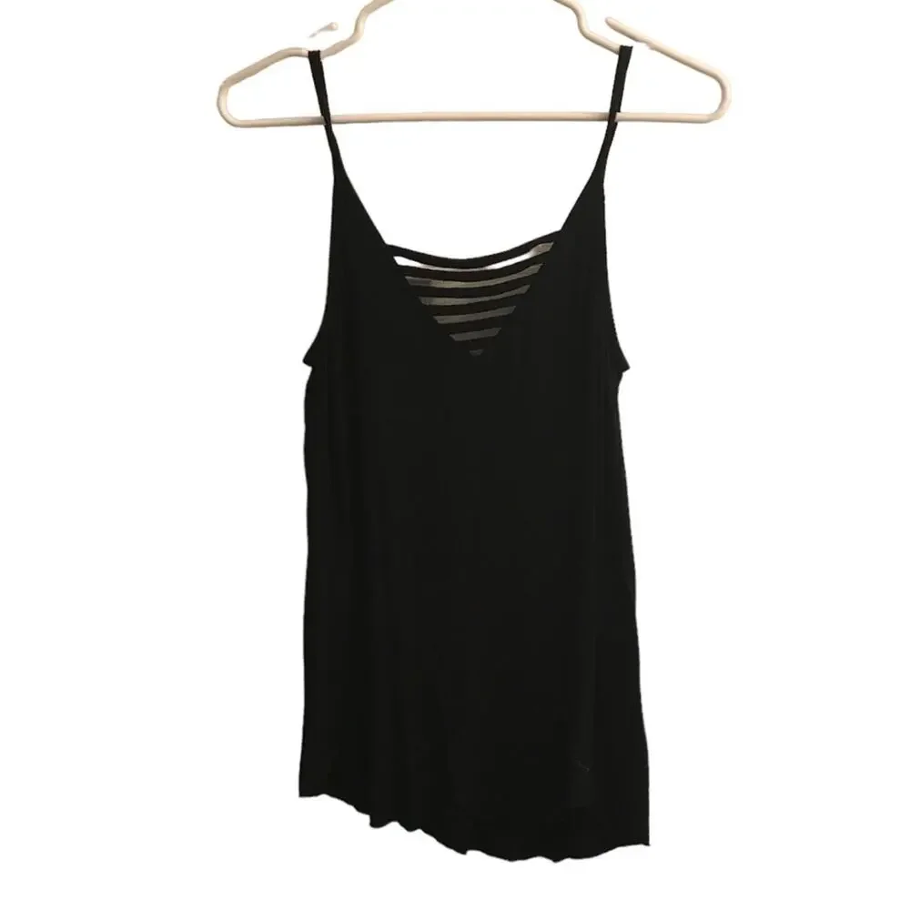 PINK Super Soft Black Strappy V-neck Tank Top Size Small - Picture 7 of 7